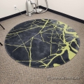 72" Black and Yellow Patterned Round Area Rug